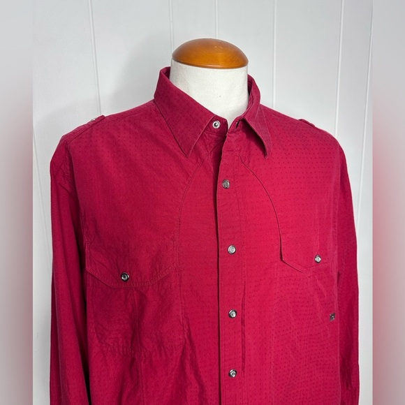 Rocawear Red Snap Button Western Shirt - Picture 4 of 10